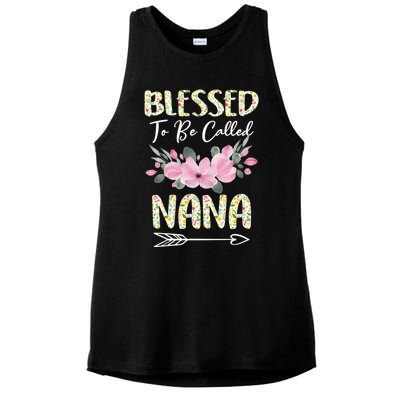 Blessed To Be Called Nana Floral Grandmother Gift MotherS Day Ladies PosiCharge Tri-Blend Wicking Tank