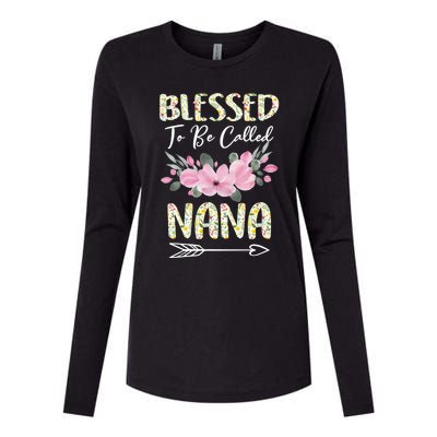 Blessed To Be Called Nana Floral Grandmother Gift MotherS Day Womens Cotton Relaxed Long Sleeve T-Shirt