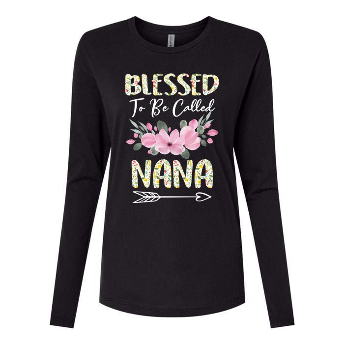 Blessed To Be Called Nana Floral Grandmother Gift MotherS Day Womens Cotton Relaxed Long Sleeve T-Shirt