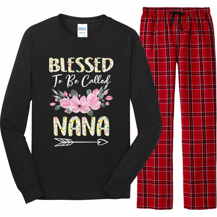 Blessed To Be Called Nana Floral Grandmother Gift MotherS Day Long Sleeve Pajama Set