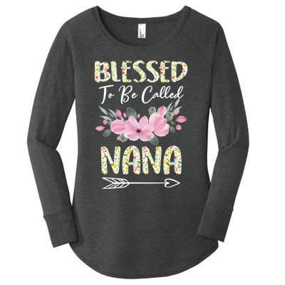 Blessed To Be Called Nana Floral Grandmother Gift MotherS Day Women's Perfect Tri Tunic Long Sleeve Shirt