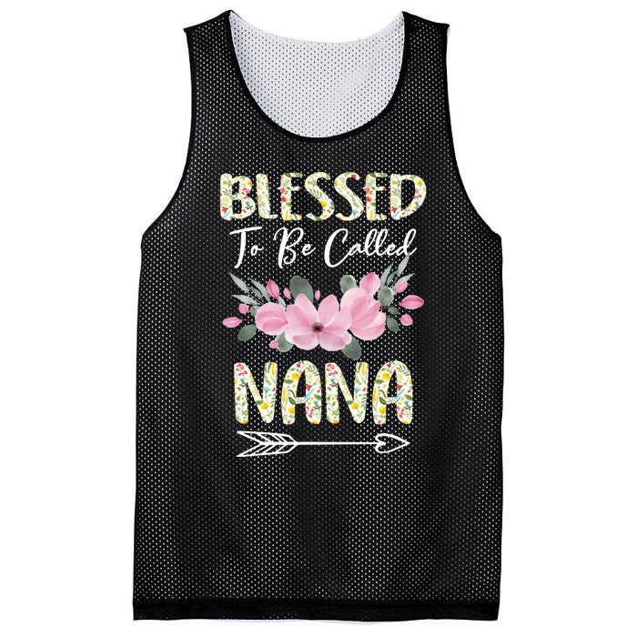 Blessed To Be Called Nana Floral Grandmother Gift MotherS Day Mesh Reversible Basketball Jersey Tank