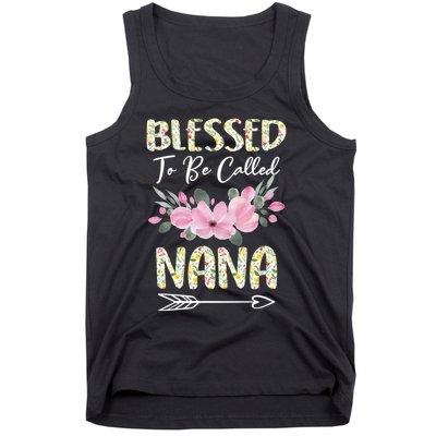 Blessed To Be Called Nana Floral Grandmother Gift MotherS Day Tank Top