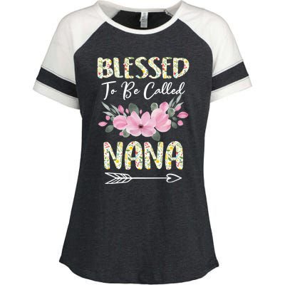 Blessed To Be Called Nana Floral Grandmother Gift MotherS Day Enza Ladies Jersey Colorblock Tee