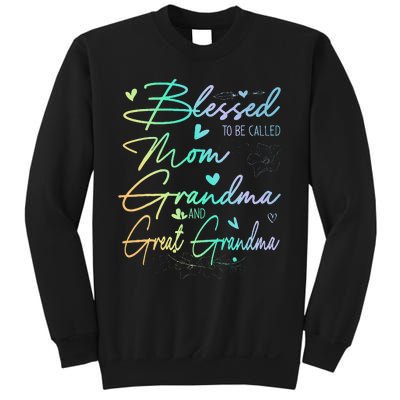 Blessed To Be Called Mom Grandma And Great Grandma Floral Sweatshirt