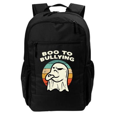 Boo To Bullying Retro Orange Unity Day Halloween Ghost Daily Commute Backpack