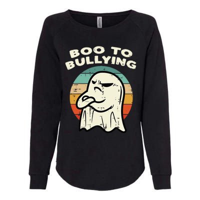 Boo To Bullying Retro Orange Unity Day Halloween Ghost Womens California Wash Sweatshirt