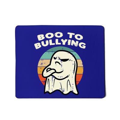 Boo To Bullying Retro Orange Unity Day Halloween Ghost Mousepad