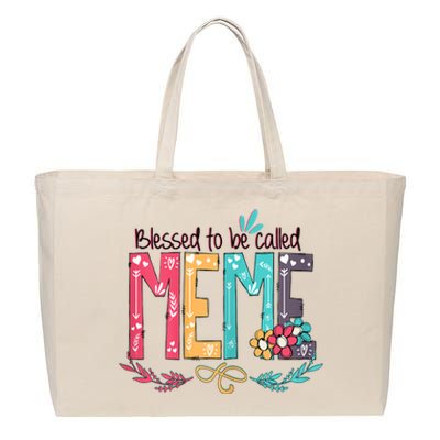 Blessed To Be Called Meme Colorful Giftsgrandma Cotton Canvas Jumbo Tote