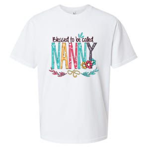 Blessed To Be Called Nanny Colorful Giftsgrandma Sueded Cloud Jersey T-Shirt