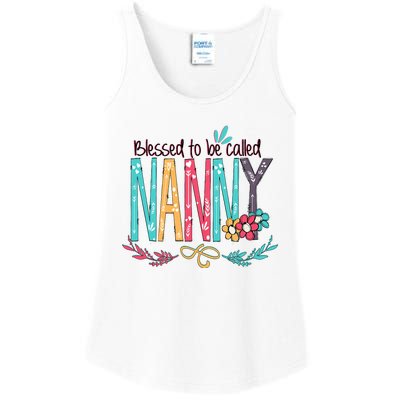 Blessed To Be Called Nanny Colorful Giftsgrandma Ladies Essential Tank