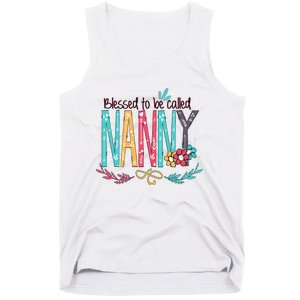 Blessed To Be Called Nanny Colorful Giftsgrandma Tank Top