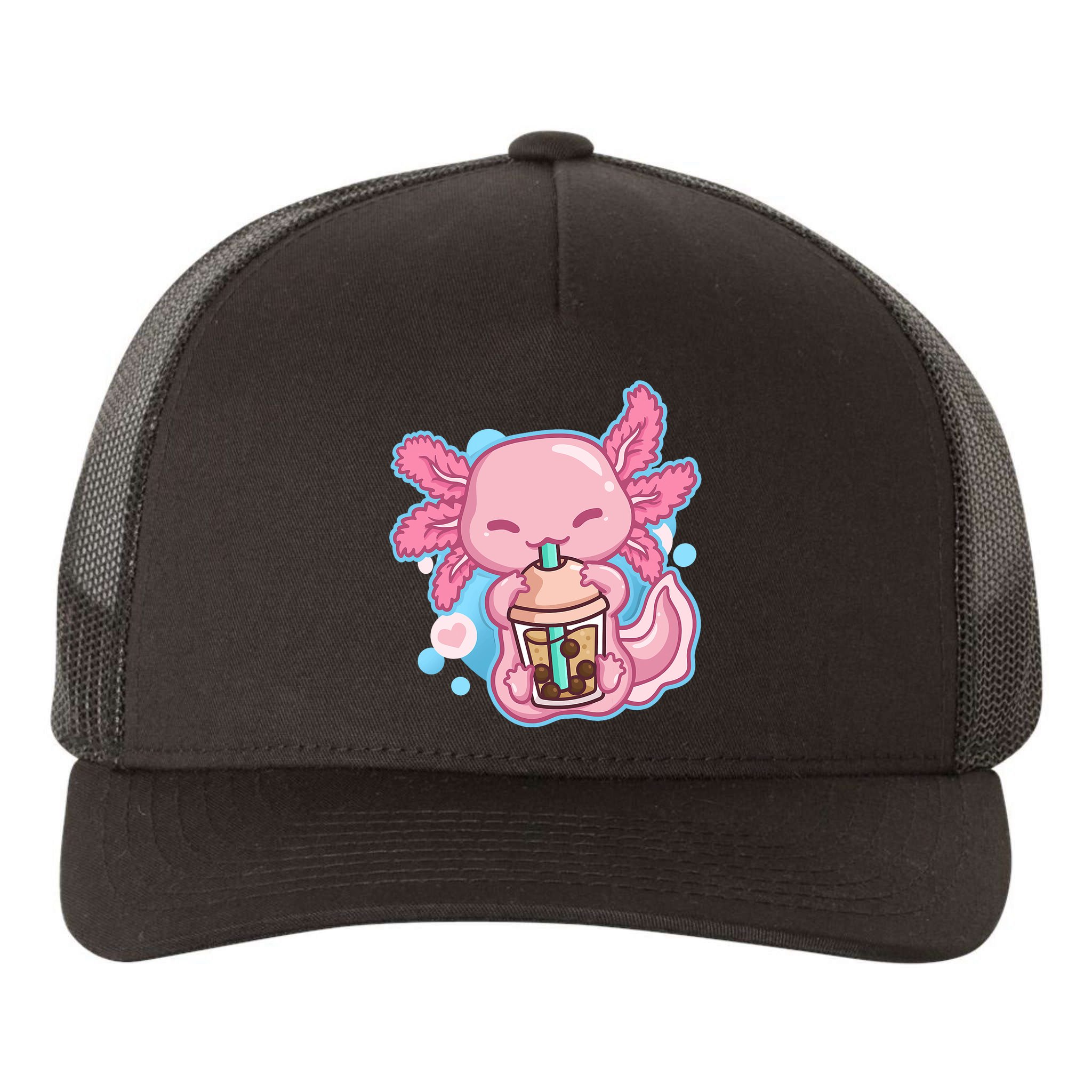 Boba Tea Bubble Tea Milk Tea Anime Axolotl  Yupoong Adult 5-Panel Trucker Hat