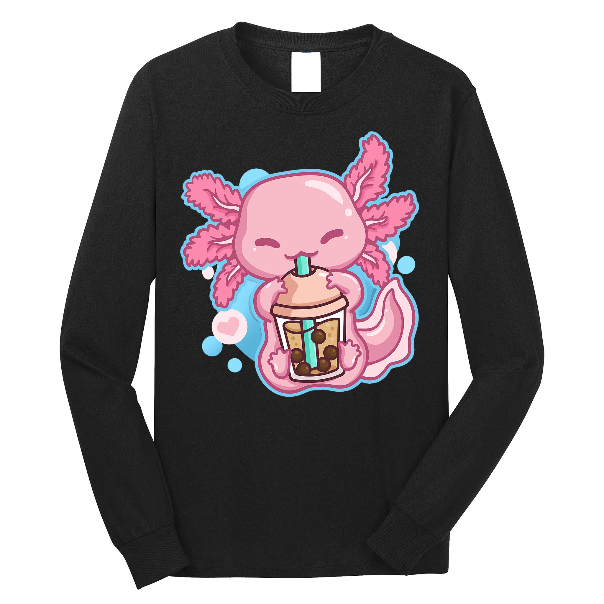 Boba Tea Bubble Tea Milk Tea Anime Axolotl  Long Sleeve Shirt