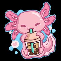Boba Tea Bubble Tea Milk Tea Anime Axolotl  Drawstring Bag