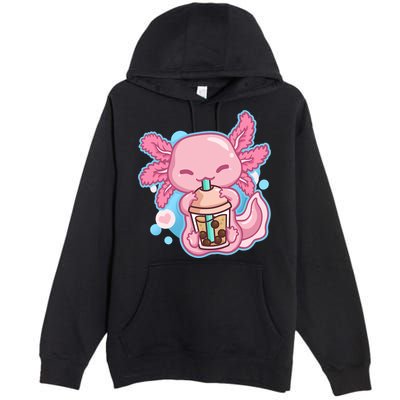 Boba Tea Bubble Tea Milk Tea Anime Axolotl  Premium Pullover Hoodie