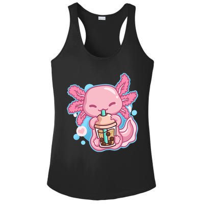 Boba Tea Bubble Tea Milk Tea Anime Axolotl  Ladies PosiCharge Competitor Racerback Tank