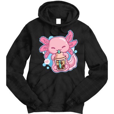 Boba Tea Bubble Tea Milk Tea Anime Axolotl  Tie Dye Hoodie