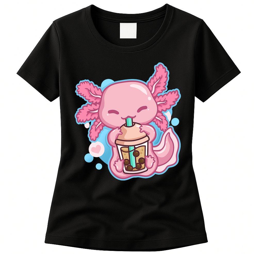 Boba Tea Bubble Tea Milk Tea Anime Axolotl  Womens T-Shirt