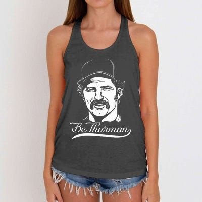 Be Thurman Baseball Championship Playoff New York Heroes Women's Knotted Racerback Tank