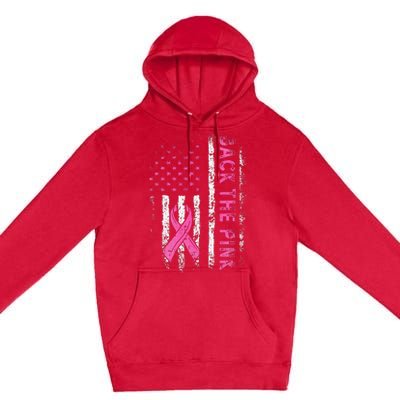 Back The Breast Cancer Awareness Flag Premium Pullover Hoodie