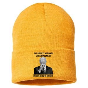 Biden The Biggest National Embarrassment Sustainable Knit Beanie