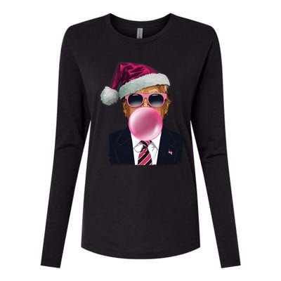 Bubblegum Trump Blowing Christmas Trump Womens Cotton Relaxed Long Sleeve T-Shirt