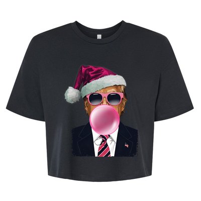 Bubblegum Trump Blowing Christmas Trump Bella+Canvas Jersey Crop Tee