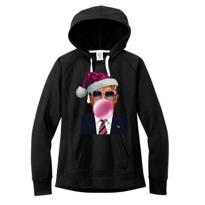 Bubblegum Trump Blowing Christmas Trump Women's Fleece Hoodie