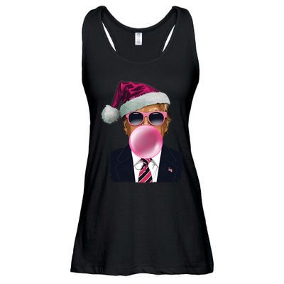 Bubblegum Trump Blowing Christmas Trump Ladies Essential Flowy Tank