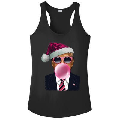 Bubblegum Trump Blowing Christmas Trump Ladies PosiCharge Competitor Racerback Tank