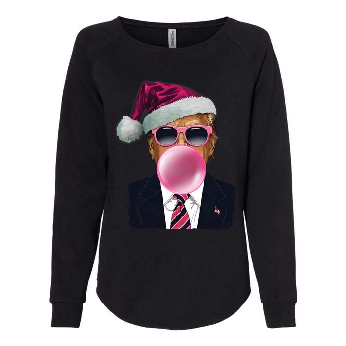 Bubblegum Trump Blowing Christmas Trump Womens California Wash Sweatshirt