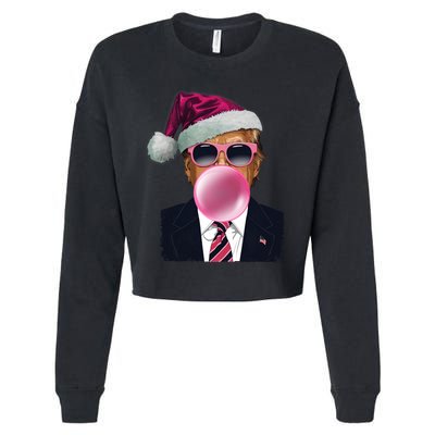 Bubblegum Trump Blowing Christmas Trump Cropped Pullover Crew