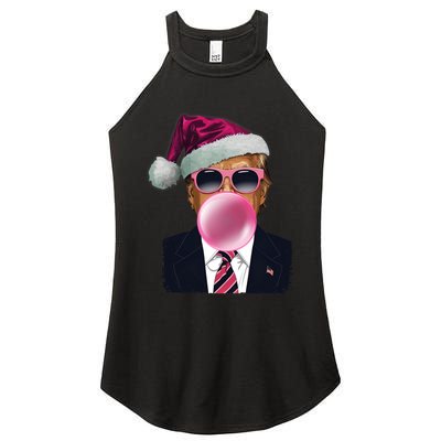 Bubblegum Trump Blowing Christmas Trump Women's Perfect Tri Rocker Tank