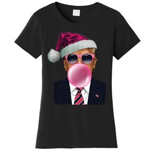 Bubblegum Trump Blowing Christmas Trump Women's T-Shirt