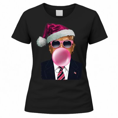 Bubblegum Trump Blowing Christmas Trump Women's T-Shirt