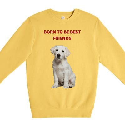 Born To Be Best Friends Design Premium Crewneck Sweatshirt