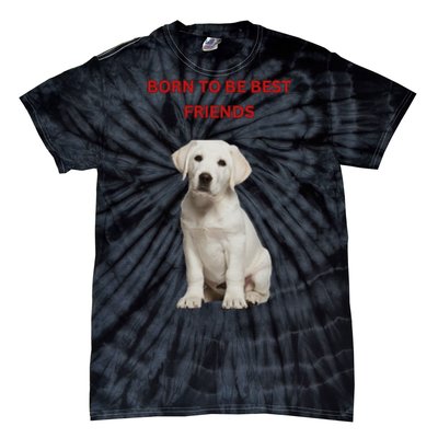 Born To Be Best Friends Design Tie-Dye T-Shirt