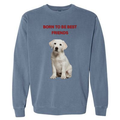 Born To Be Best Friends Design Garment-Dyed Sweatshirt