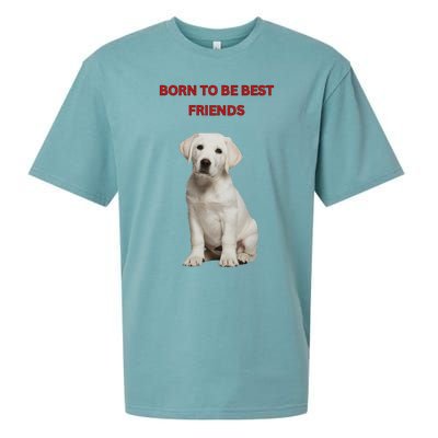 Born To Be Best Friends Design Sueded Cloud Jersey T-Shirt