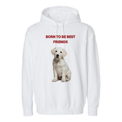 Born To Be Best Friends Design Garment-Dyed Fleece Hoodie