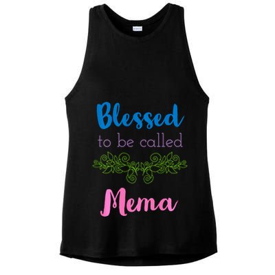 Blessed To Be Called Mema MotherS Day Ladies PosiCharge Tri-Blend Wicking Tank