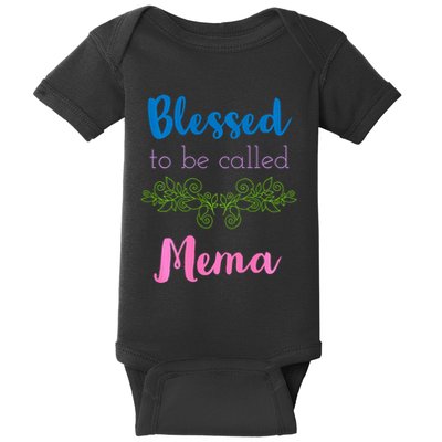Blessed To Be Called Mema MotherS Day Baby Bodysuit
