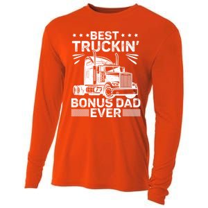 Best Truckin Bonus Dad Ever Trucker Bonus Dad Fathers Day Meaningful Gift Cooling Performance Long Sleeve Crew