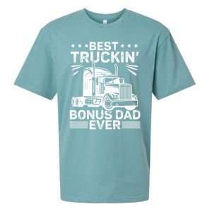 Best Truckin Bonus Dad Ever Trucker Bonus Dad Fathers Day Meaningful Gift Sueded Cloud Jersey T-Shirt