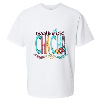 Blessed To Be Called Chacha Colorful Giftsgrandma Sueded Cloud Jersey T-Shirt