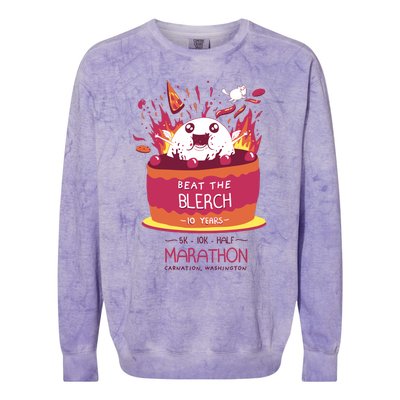 Beat The Blerch 10 Years Marathon Carnation Washington Colorblast Crewneck Sweatshirt