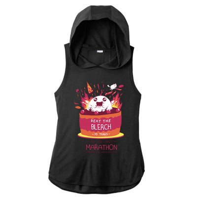 Beat The Blerch 10 Years Marathon Carnation Washington Ladies PosiCharge Tri-Blend Wicking Draft Hoodie Tank