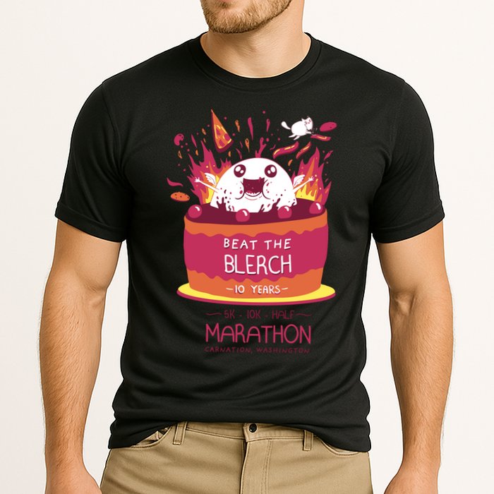 Beat The Blerch 10 Years Marathon Carnation Washington Cooling Performance Crew T-Shirt
