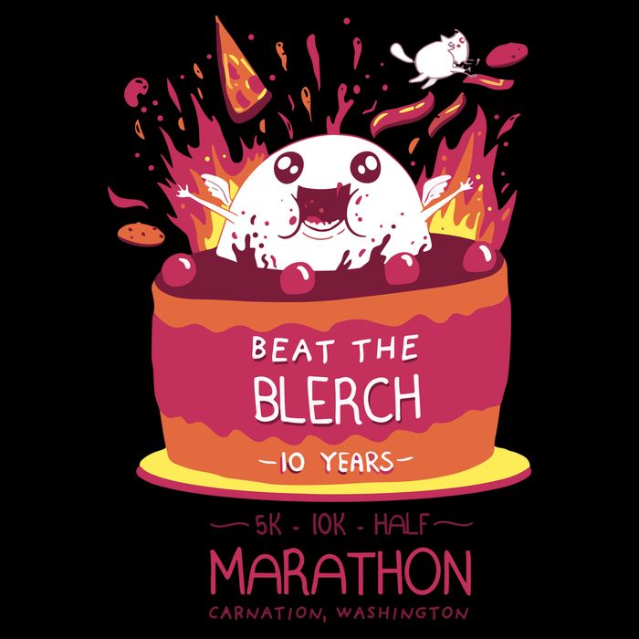Beat The Blerch 10 Years Marathon Carnation Washington Cooling Performance Crew T-Shirt